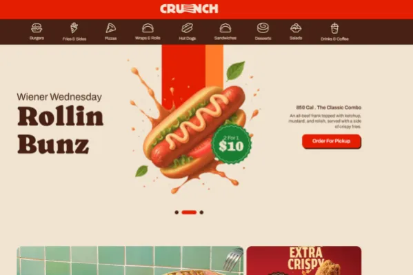 Restaurant & Catering Website Screenshot